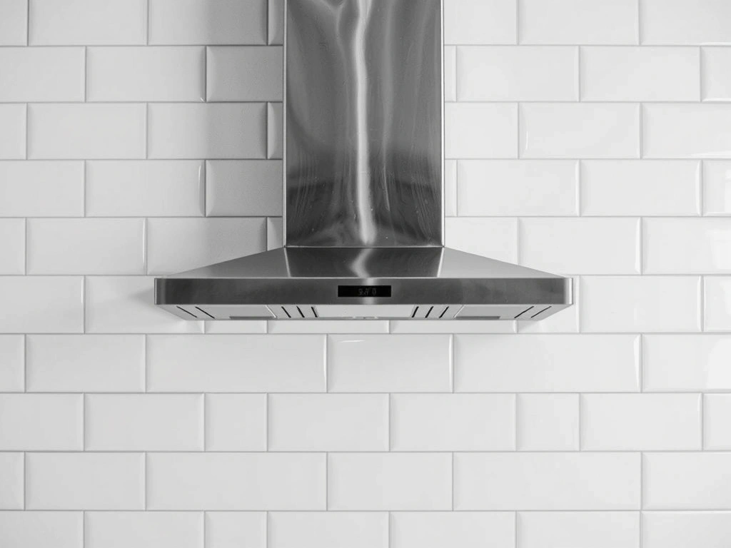 Extractor limpio y azulejos blancos